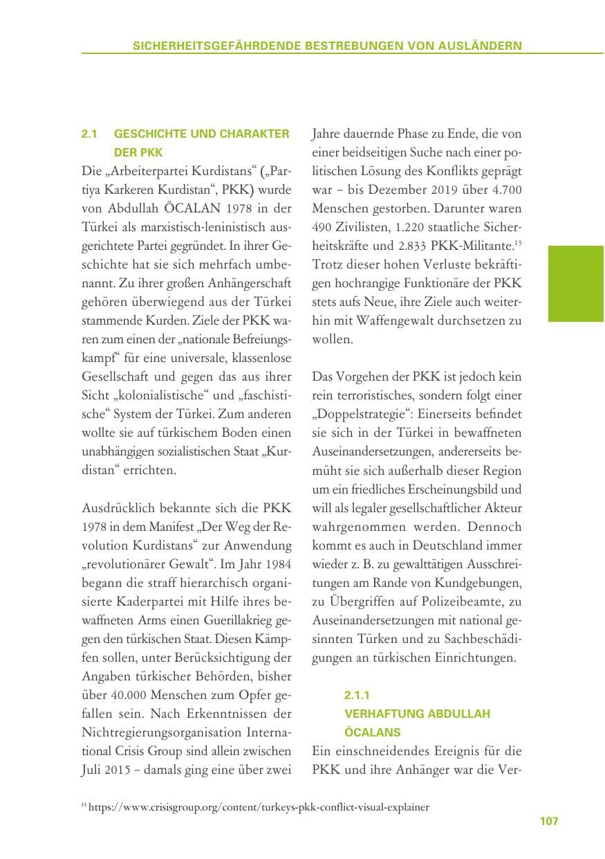 Seite 107 des Verfassungsschutzbericht 2019 Baden-Württemberg