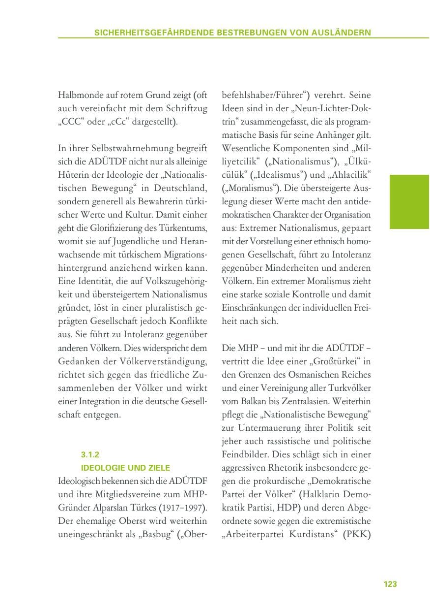 Seite 123 des Verfassungsschutzbericht 2019 Baden-Württemberg
