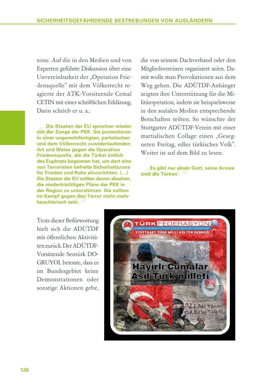 Seite 126 des Verfassungsschutzbericht 2019 Baden-Württemberg