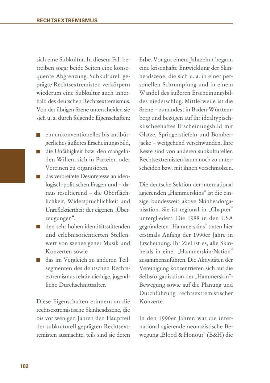 Seite 182 des Verfassungsschutzbericht 2019 Baden-Württemberg