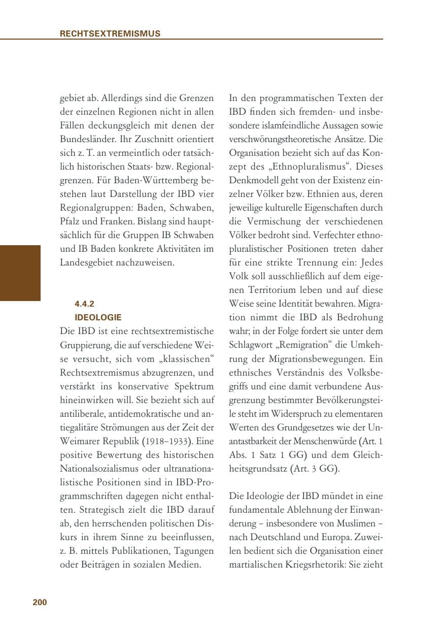 Seite 200 des Verfassungsschutzbericht 2019 Baden-Württemberg