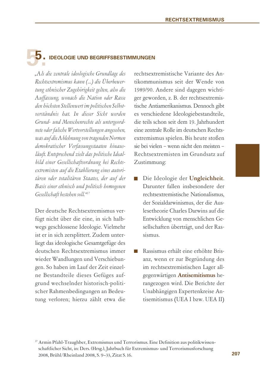 Seite 207 des Verfassungsschutzbericht 2019 Baden-Württemberg