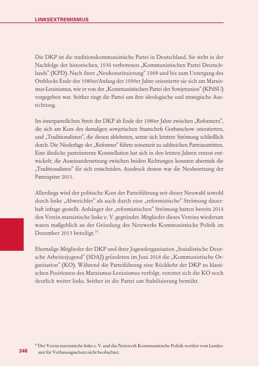 Seite 248 des Verfassungsschutzbericht 2019 Baden-Württemberg