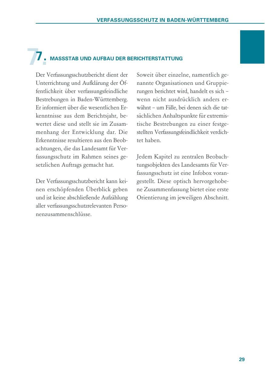 Seite 29 des Verfassungsschutzbericht 2019 Baden-Württemberg