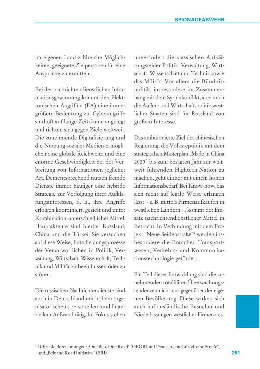 Seite 281 des Verfassungsschutzbericht 2019 Baden-Württemberg