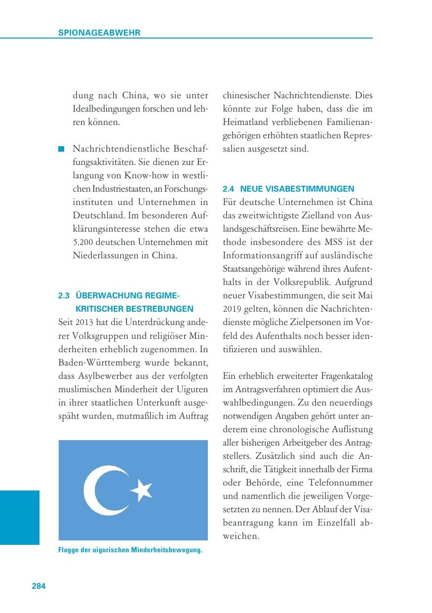Seite 284 des Verfassungsschutzbericht 2019 Baden-Württemberg