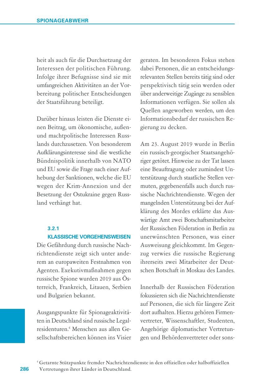Seite 286 des Verfassungsschutzbericht 2019 Baden-Württemberg