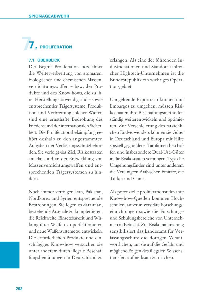 Seite 292 des Verfassungsschutzbericht 2019 Baden-Württemberg