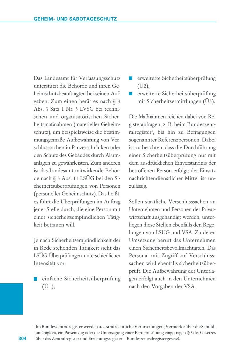 Seite 304 des Verfassungsschutzbericht 2019 Baden-Württemberg