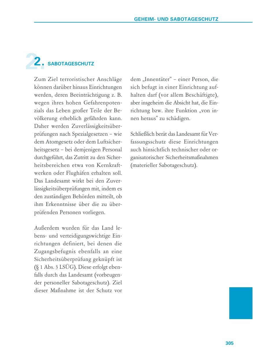 Seite 305 des Verfassungsschutzbericht 2019 Baden-Württemberg