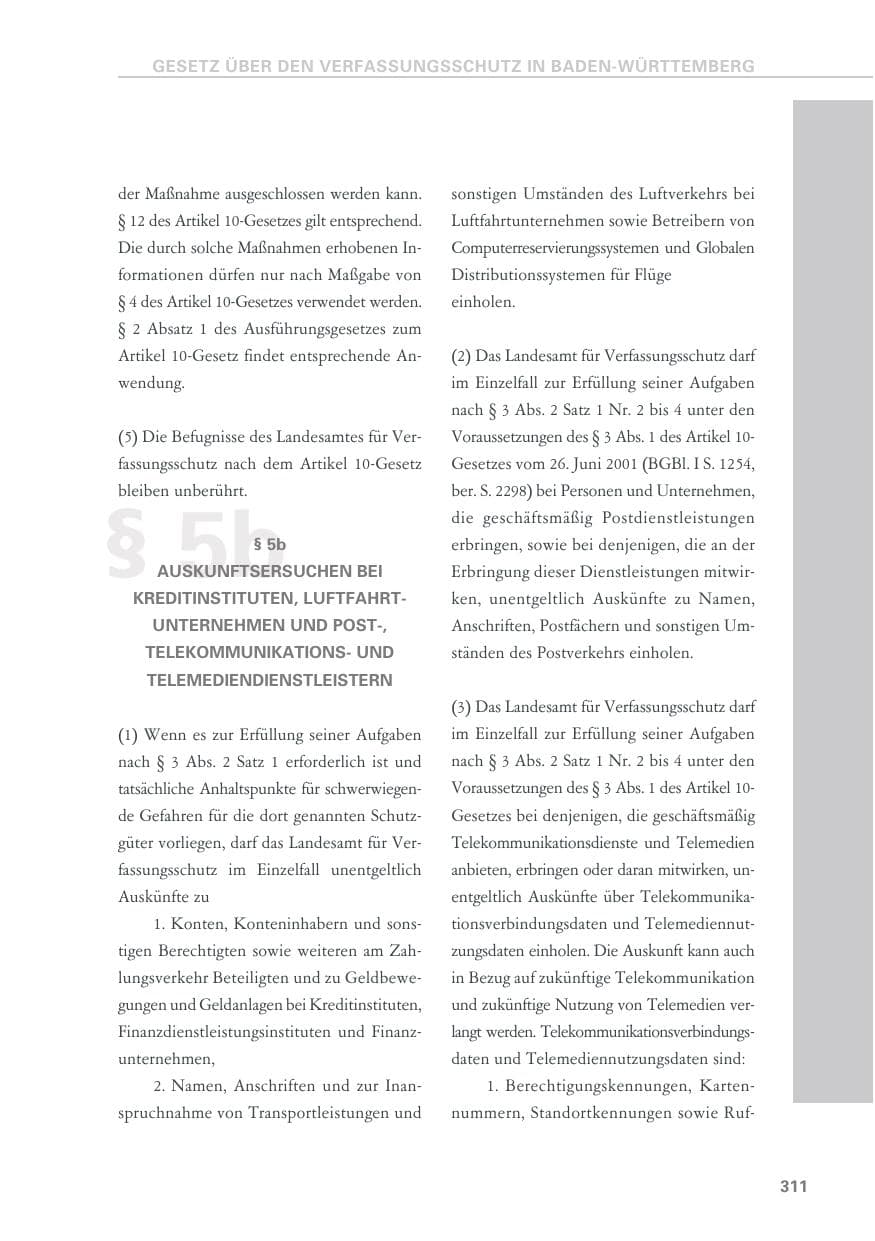 Seite 311 des Verfassungsschutzbericht 2019 Baden-Württemberg