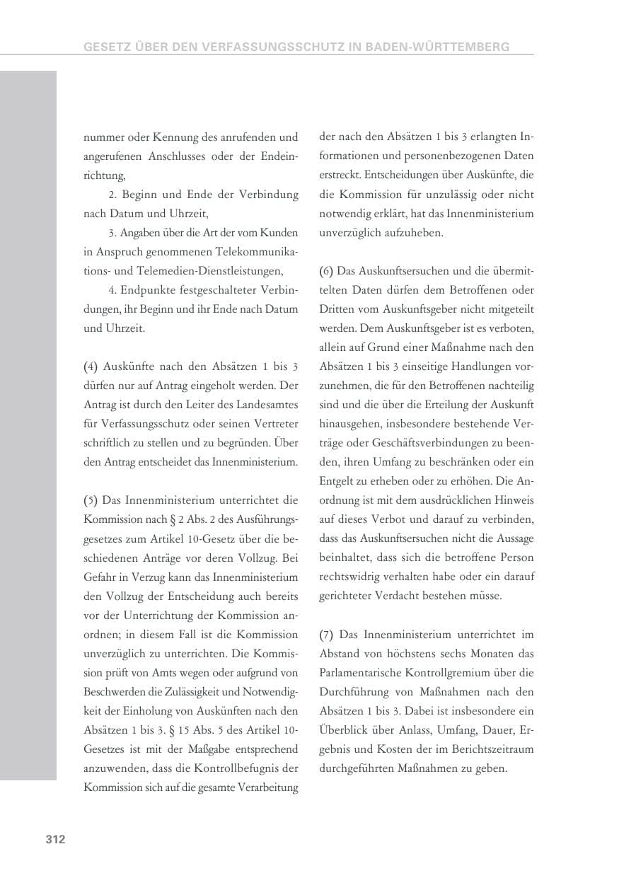 Seite 312 des Verfassungsschutzbericht 2019 Baden-Württemberg
