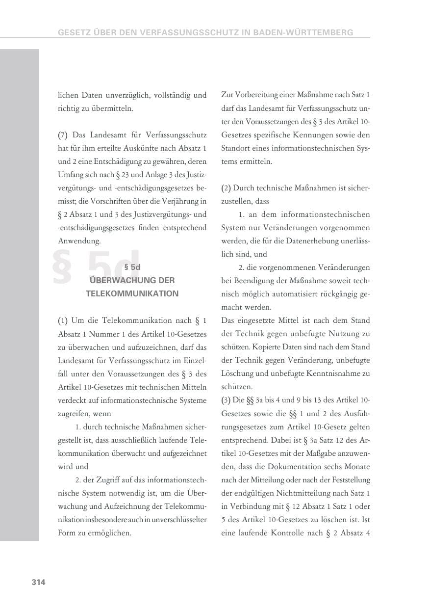 Seite 314 des Verfassungsschutzbericht 2019 Baden-Württemberg