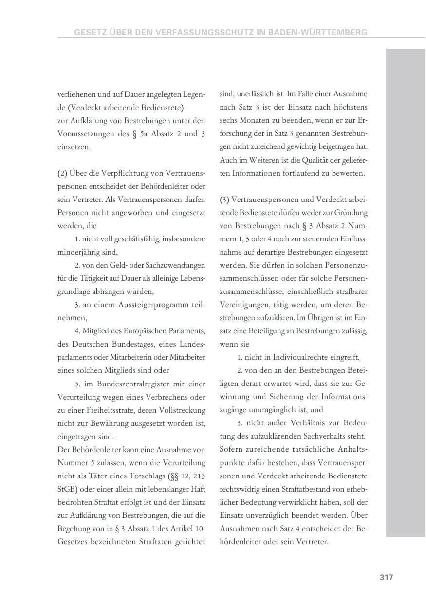 Seite 317 des Verfassungsschutzbericht 2019 Baden-Württemberg