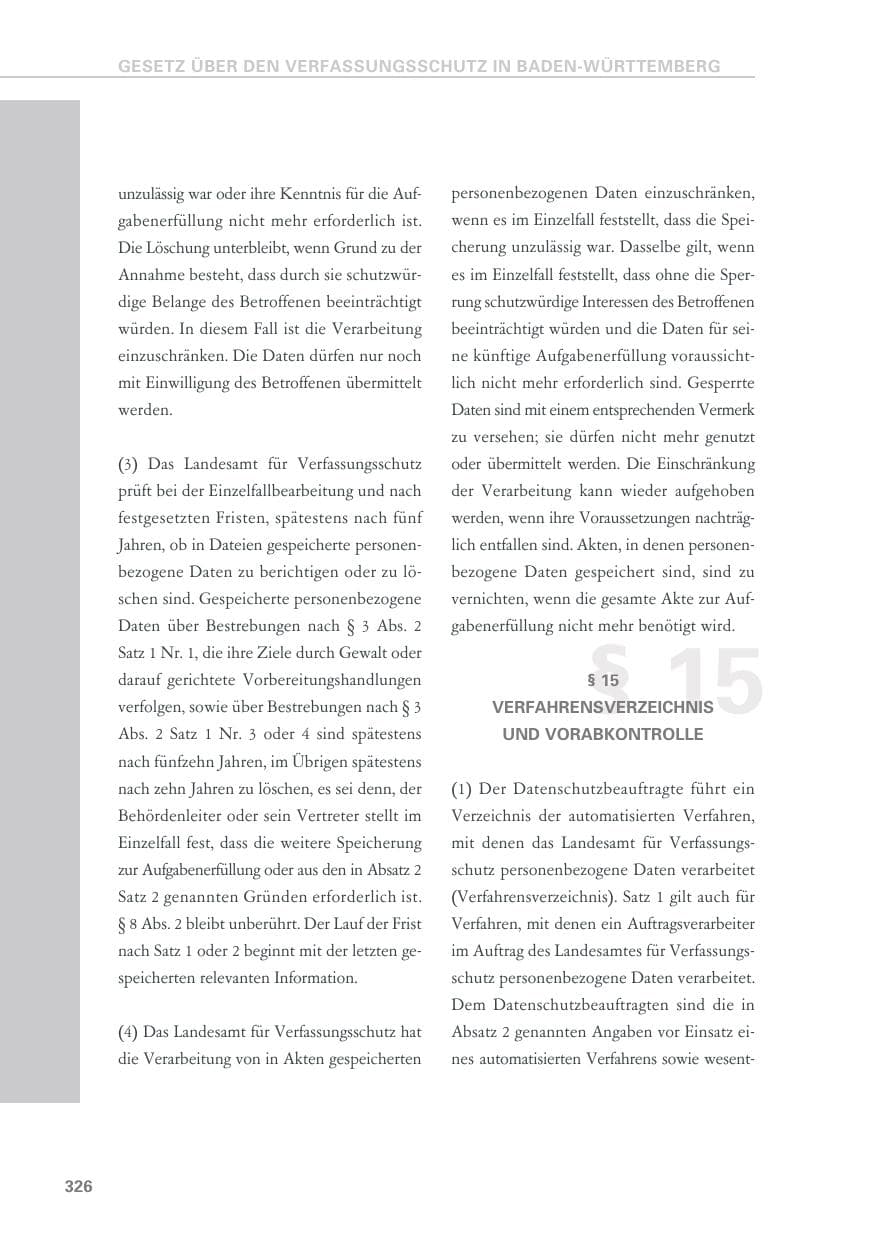 Seite 326 des Verfassungsschutzbericht 2019 Baden-Württemberg