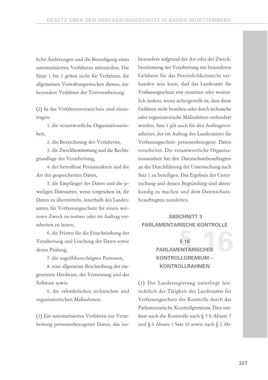 Seite 327 des Verfassungsschutzbericht 2019 Baden-Württemberg