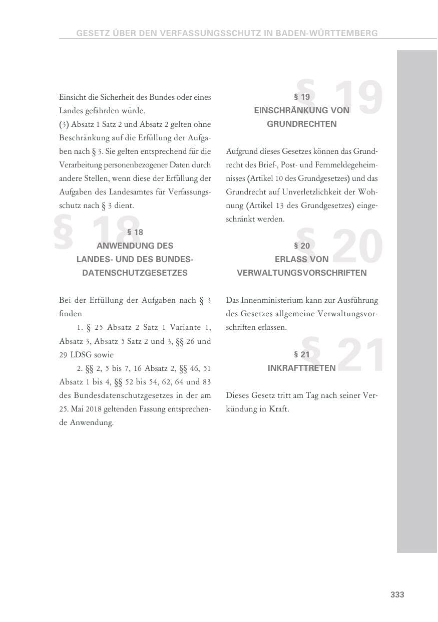 Seite 333 des Verfassungsschutzbericht 2019 Baden-Württemberg