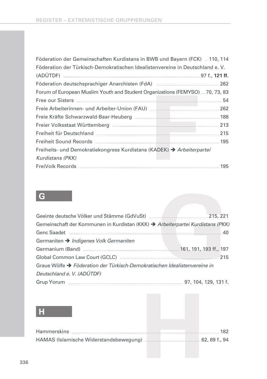 Seite 336 des Verfassungsschutzbericht 2019 Baden-Württemberg