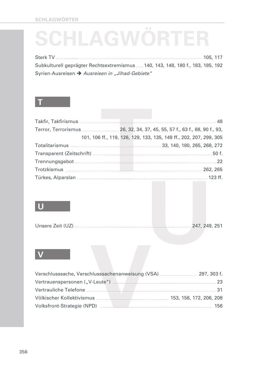 Seite 356 des Verfassungsschutzbericht 2019 Baden-Württemberg