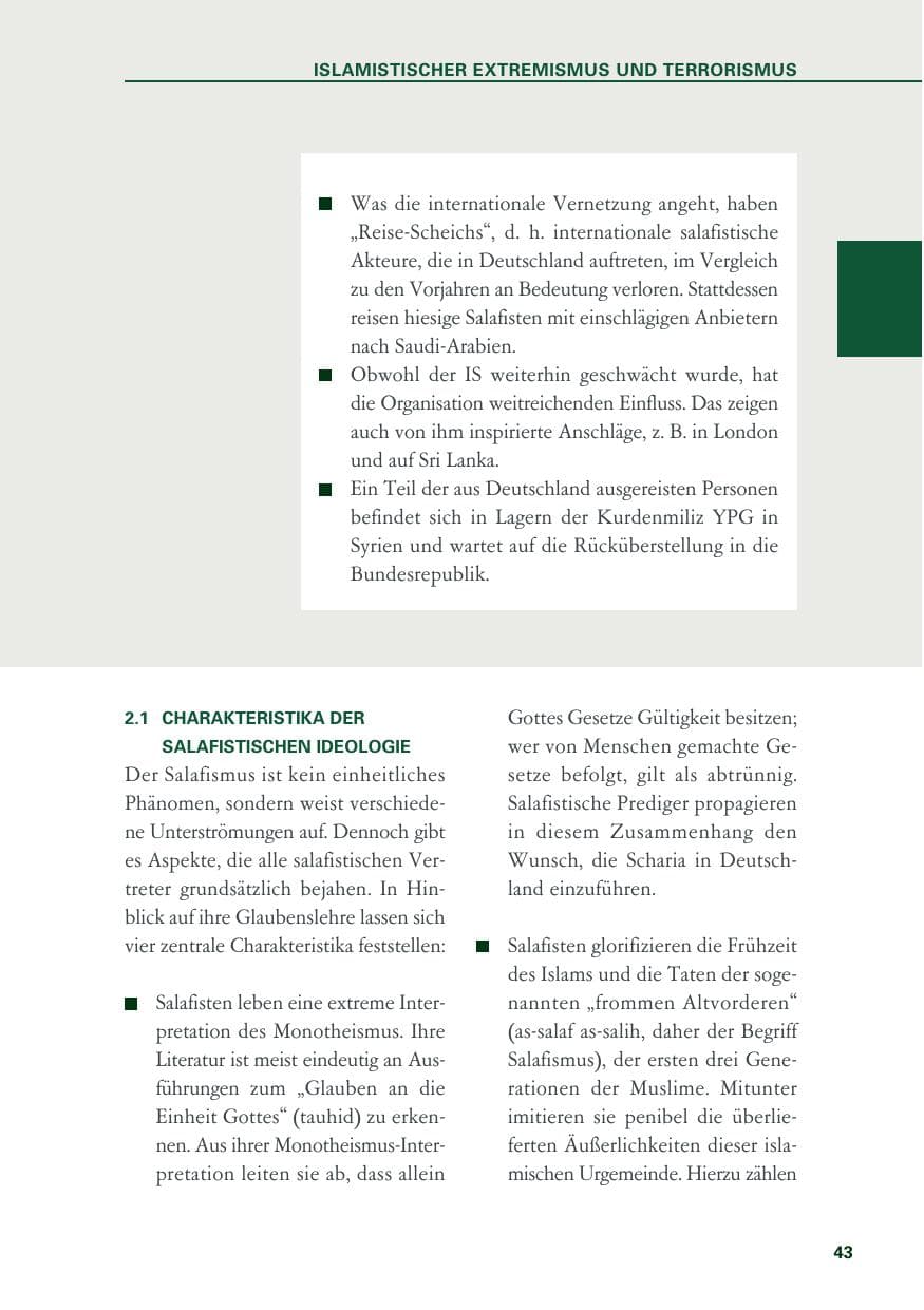 Seite 43 des Verfassungsschutzbericht 2019 Baden-Württemberg