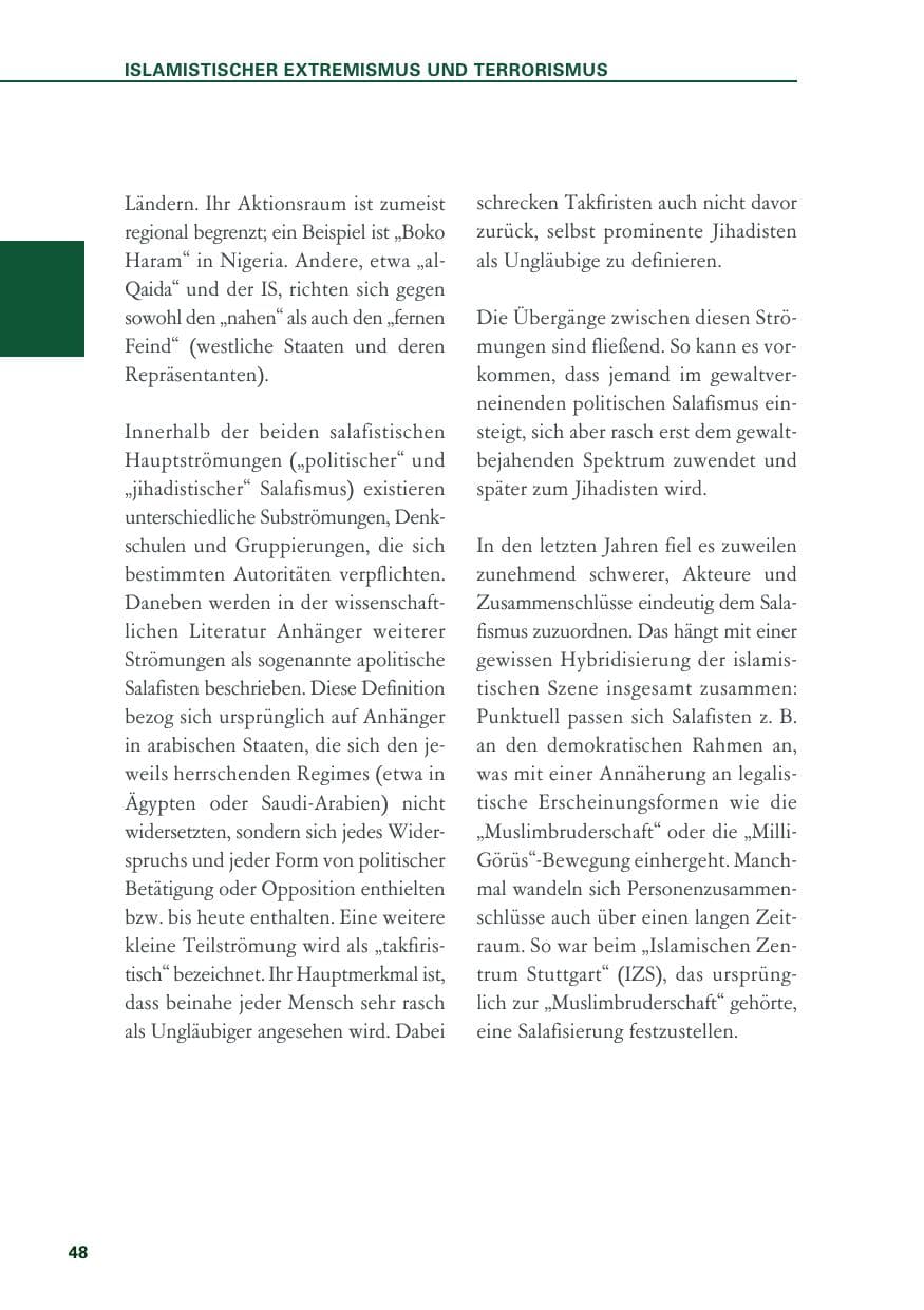 Seite 48 des Verfassungsschutzbericht 2019 Baden-Württemberg