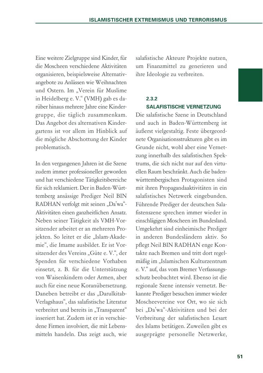 Seite 51 des Verfassungsschutzbericht 2019 Baden-Württemberg