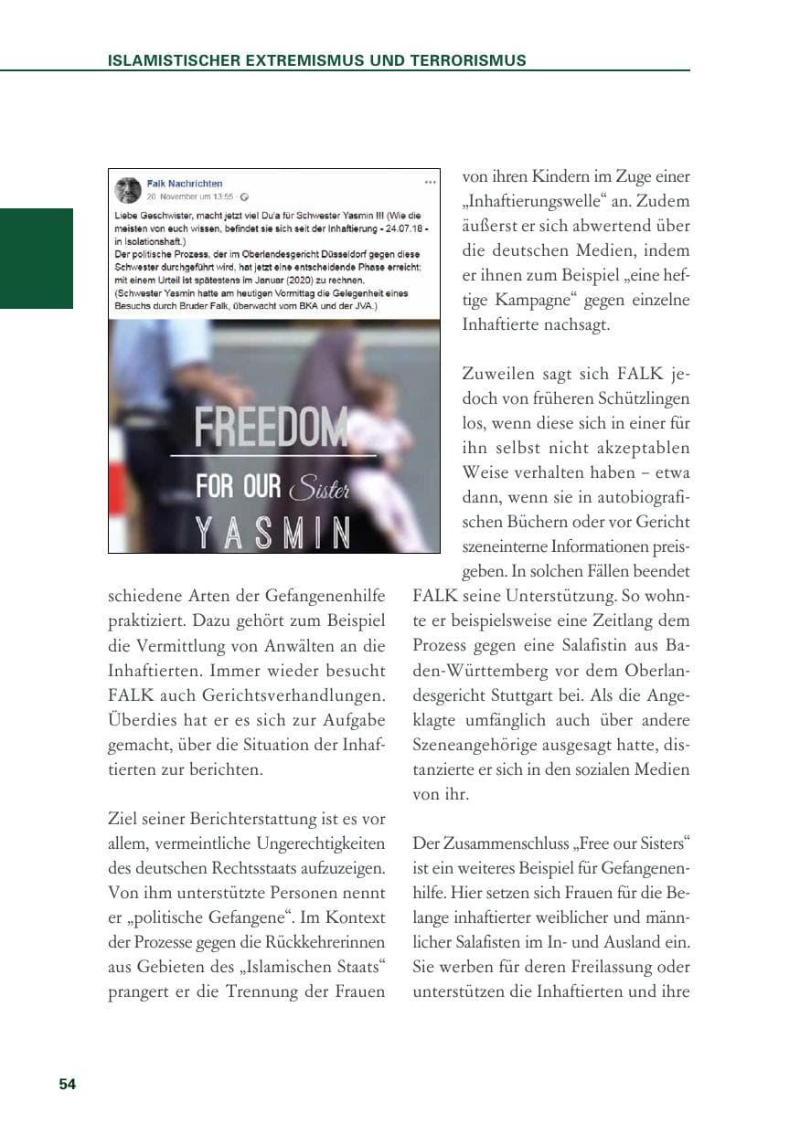 Seite 54 des Verfassungsschutzbericht 2019 Baden-Württemberg