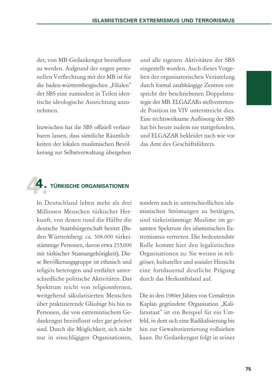 Seite 75 des Verfassungsschutzbericht 2019 Baden-Württemberg