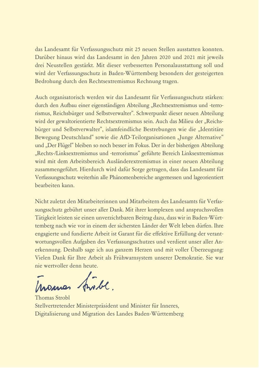 Seite 9 des Verfassungsschutzbericht 2019 Baden-Württemberg