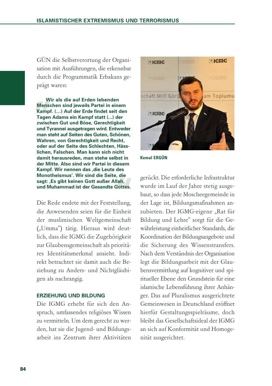 Seite 84 des Verfassungsschutzbericht 2019 Baden-Württemberg