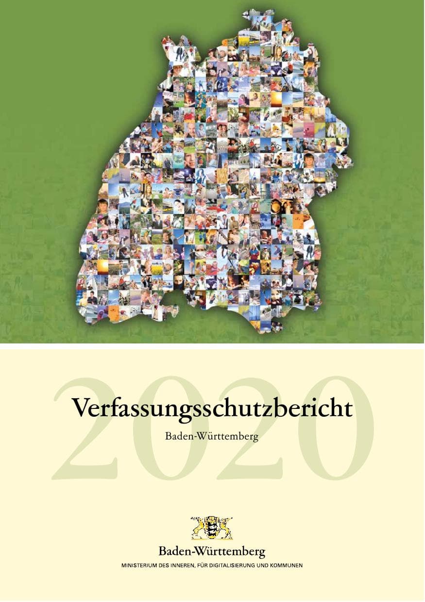 Seite 1 des Verfassungsschutzbericht 2020 Baden-Württemberg