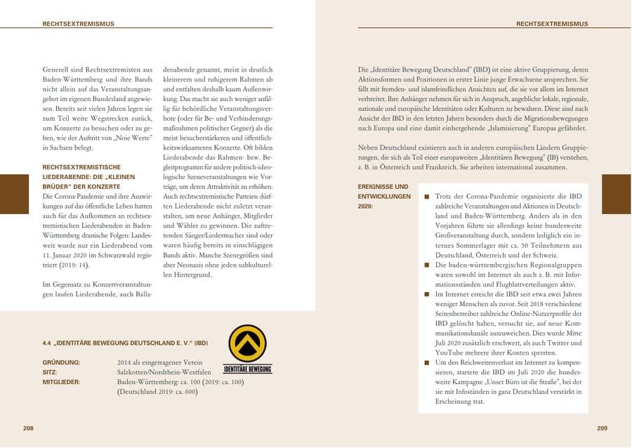 Seite 105 des Verfassungsschutzbericht 2020 Baden-Württemberg