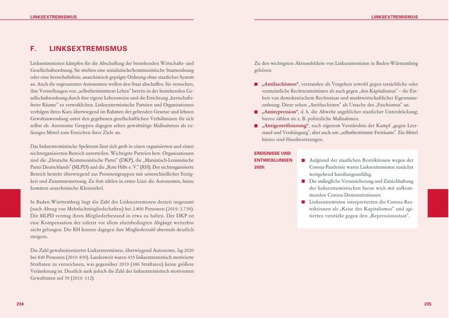 Seite 118 des Verfassungsschutzbericht 2020 Baden-Württemberg