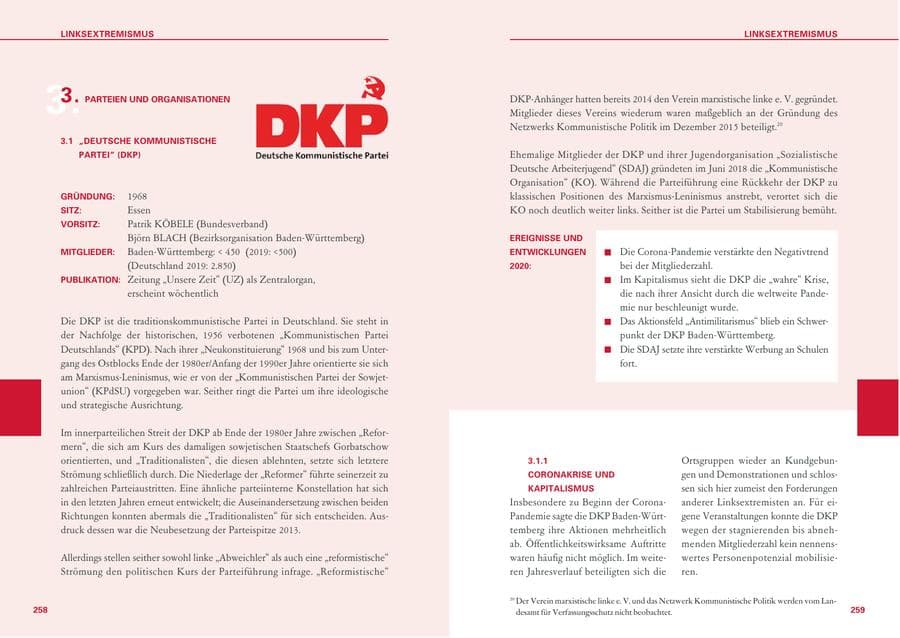 Seite 130 des Verfassungsschutzbericht 2020 Baden-Württemberg