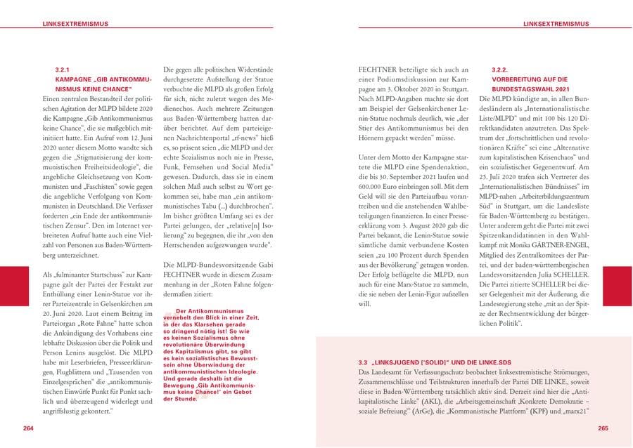 Seite 133 des Verfassungsschutzbericht 2020 Baden-Württemberg