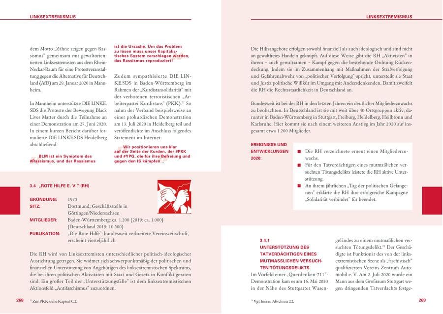 Seite 135 des Verfassungsschutzbericht 2020 Baden-Württemberg