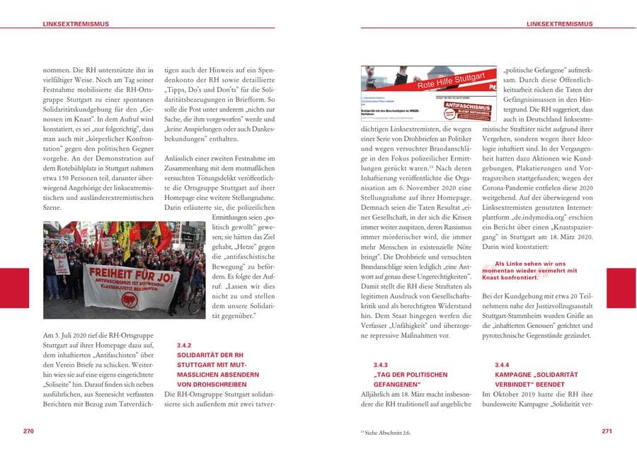 Seite 136 des Verfassungsschutzbericht 2020 Baden-Württemberg