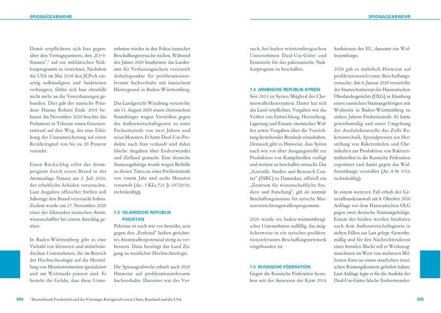 Seite 153 des Verfassungsschutzbericht 2020 Baden-Württemberg