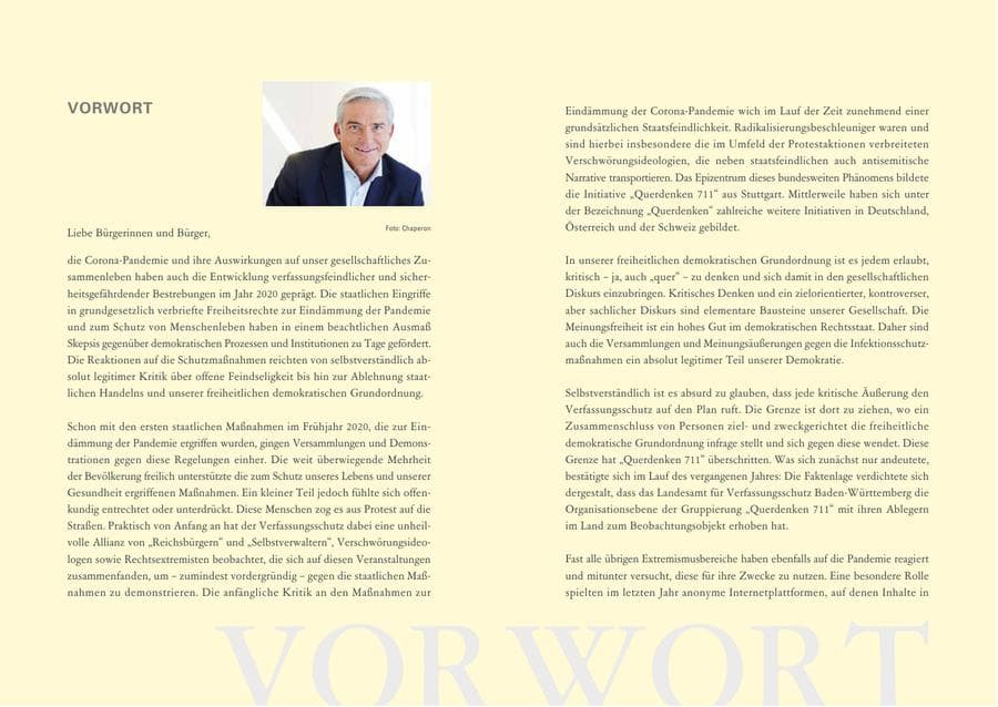 Seite 4 des Verfassungsschutzbericht 2020 Baden-Württemberg