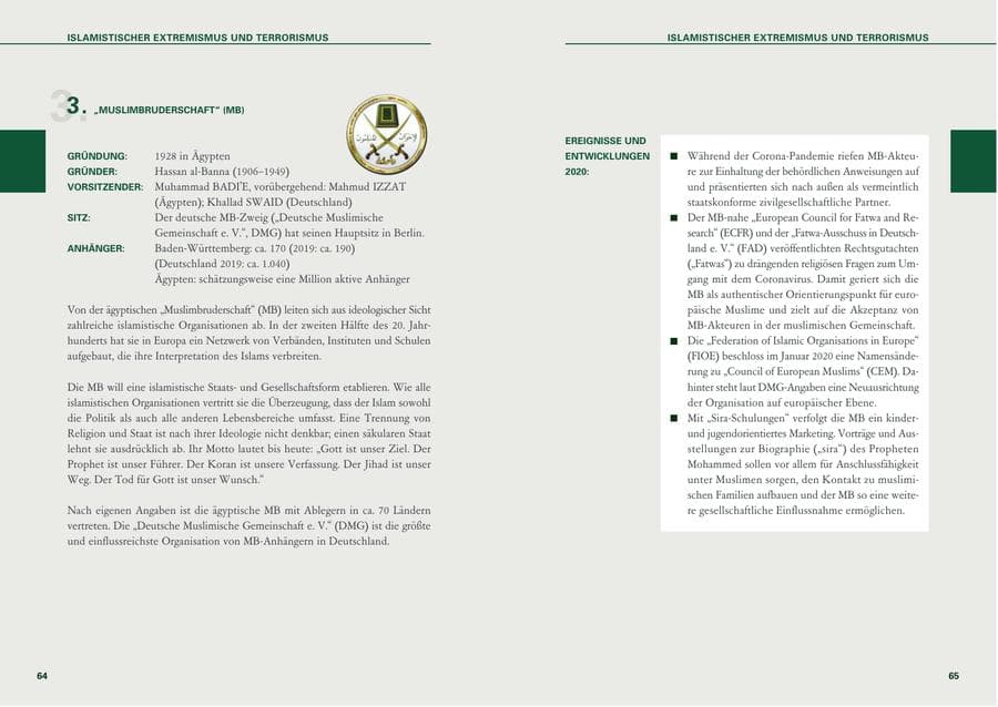Seite 33 des Verfassungsschutzbericht 2020 Baden-Württemberg