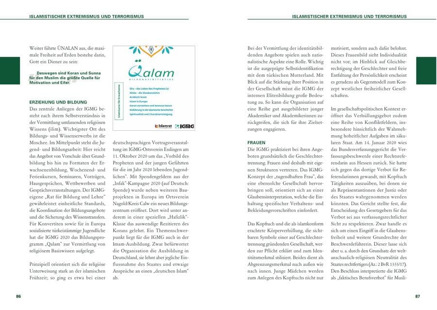 Seite 44 des Verfassungsschutzbericht 2020 Baden-Württemberg