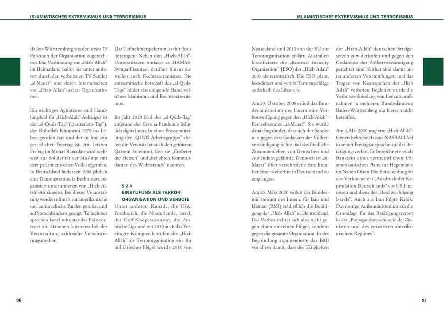 Seite 49 des Verfassungsschutzbericht 2020 Baden-Württemberg