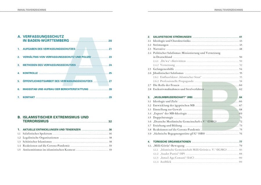 Seite 6 des Verfassungsschutzbericht 2020 Baden-Württemberg