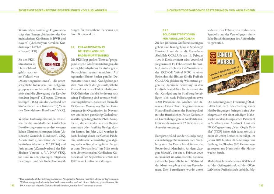 Seite 57 des Verfassungsschutzbericht 2020 Baden-Württemberg