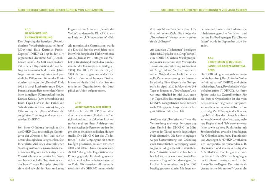 Seite 67 des Verfassungsschutzbericht 2020 Baden-Württemberg