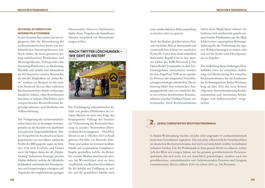 Seite 80 des Verfassungsschutzbericht 2020 Baden-Württemberg