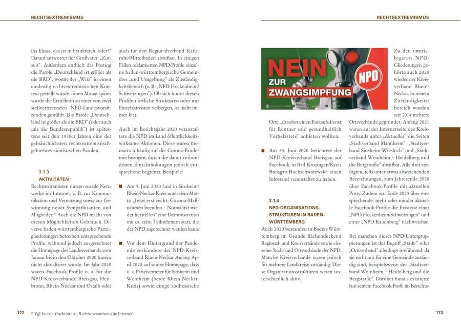 Seite 87 des Verfassungsschutzbericht 2020 Baden-Württemberg