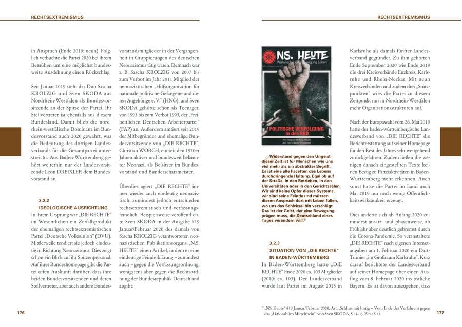 Seite 89 des Verfassungsschutzbericht 2020 Baden-Württemberg