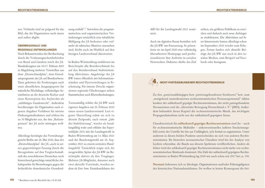 Seite 97 des Verfassungsschutzbericht 2020 Baden-Württemberg