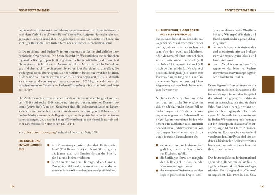 Seite 98 des Verfassungsschutzbericht 2020 Baden-Württemberg
